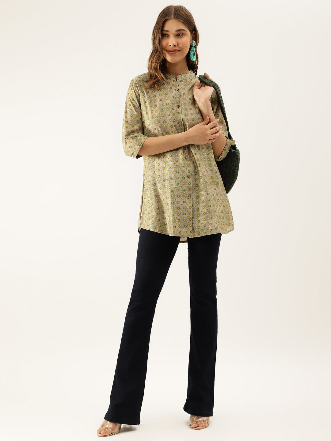 Women Green Floral Printed Top | LASVINI - Redefining Indian Fashion with Elegance