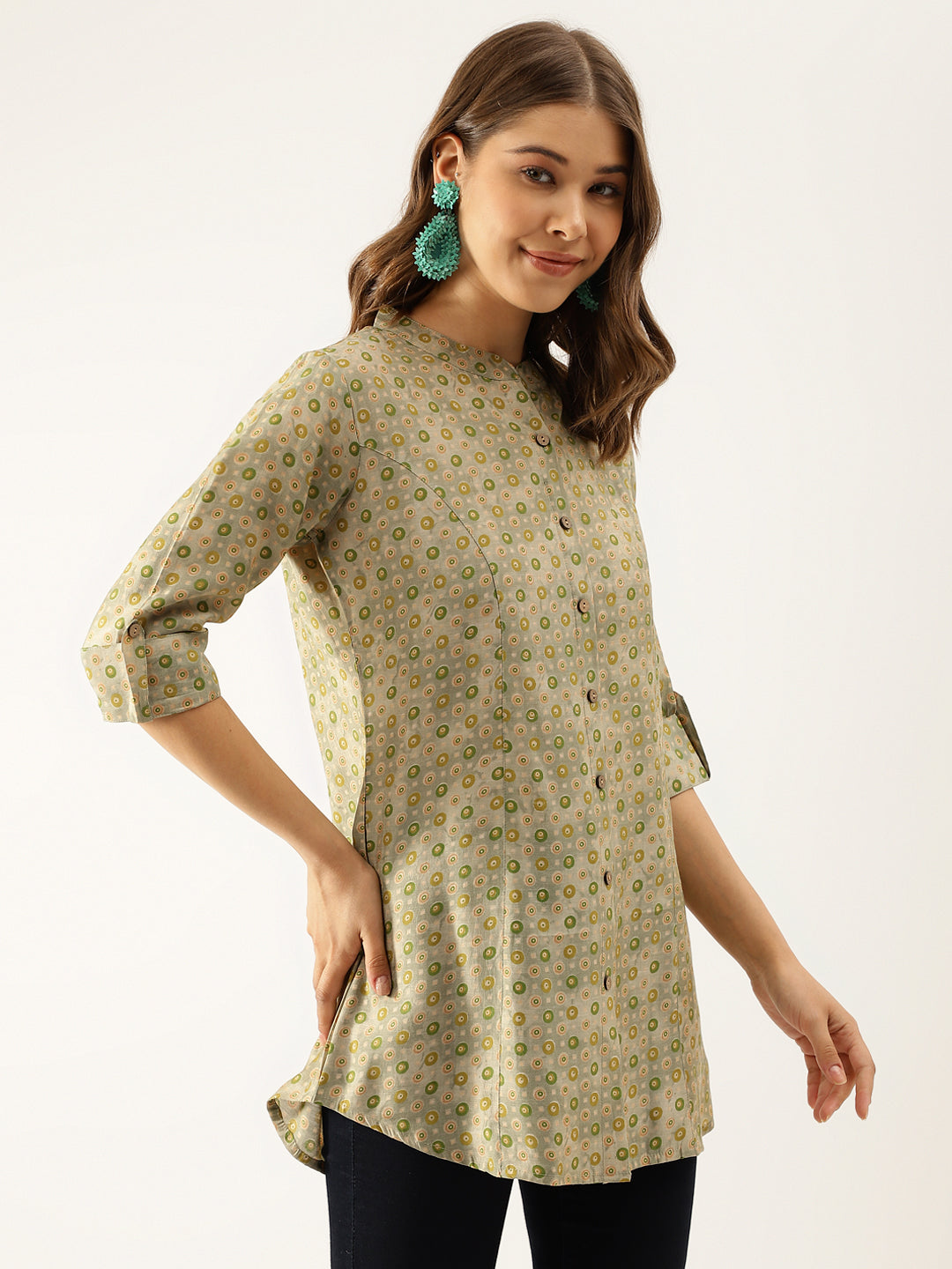Women Green Floral Printed Top | LASVINI - Redefining Indian Fashion with Elegance