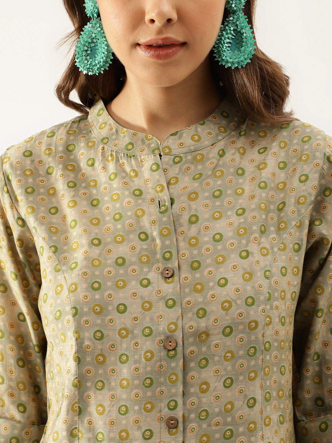 Women Green Floral Printed Top | LASVINI - Redefining Indian Fashion with Elegance