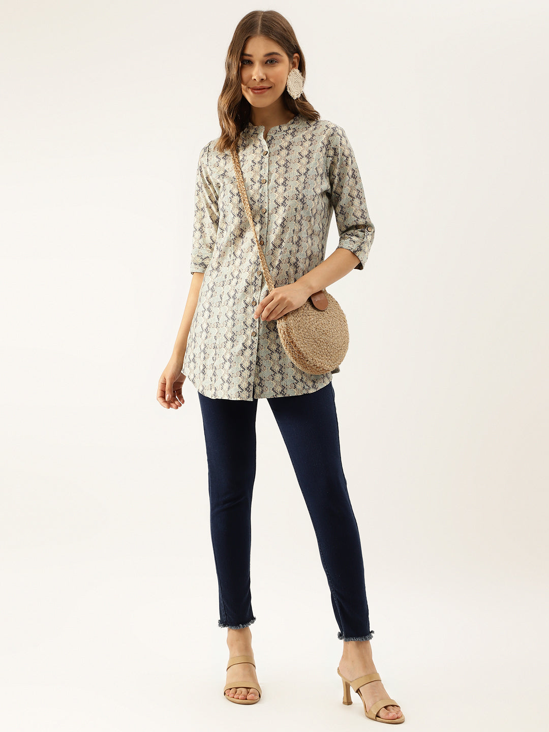 Women Green Printed Modal Top | LASVINI - Redefining Indian Fashion with Elegance