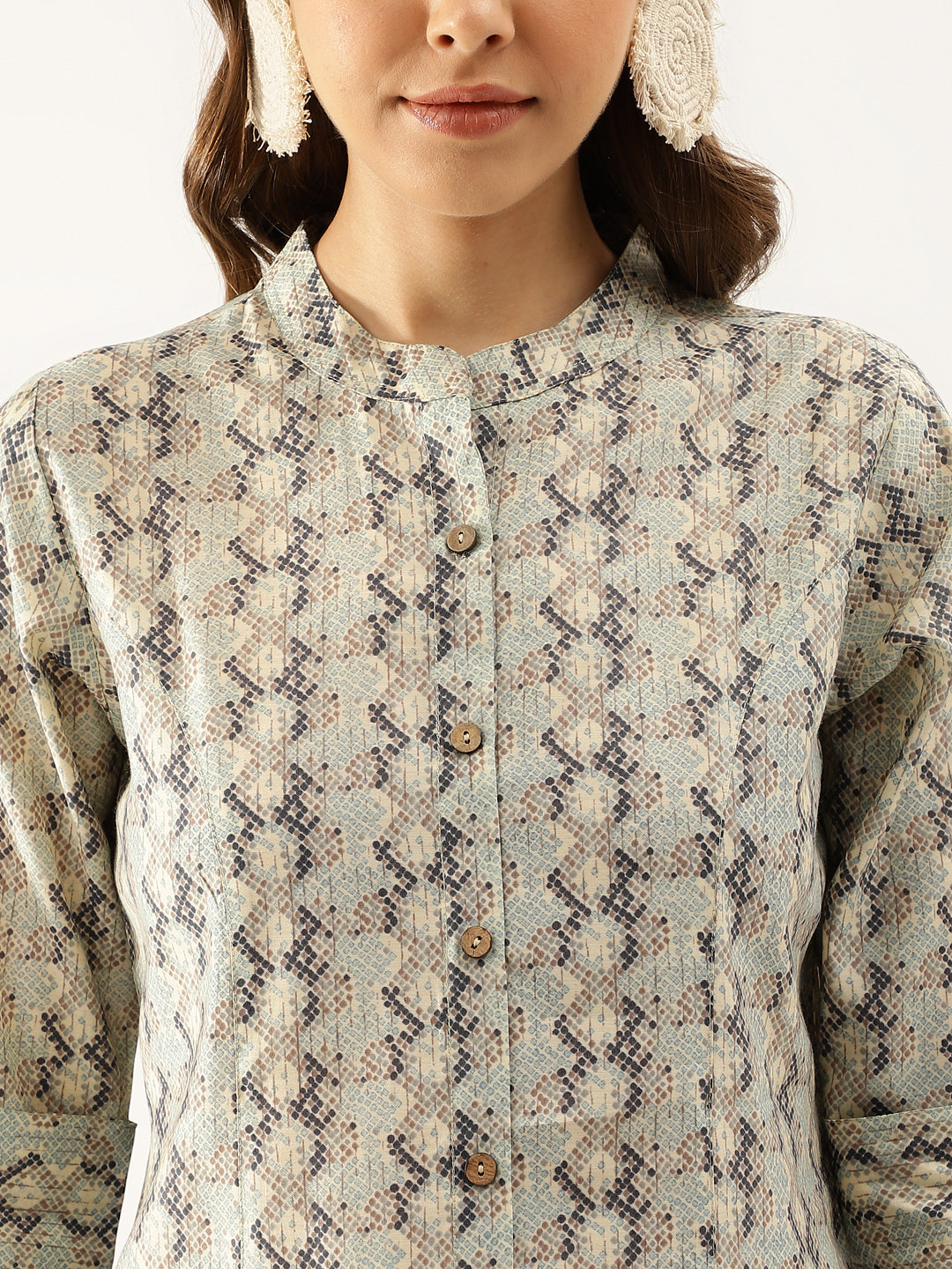 Women Green Printed Modal Top | LASVINI - Redefining Indian Fashion with Elegance