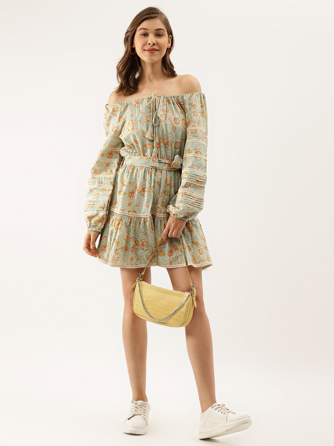 Women Sky Blue Floral Dress | LASVINI - Redefining Indian Fashion with Elegance