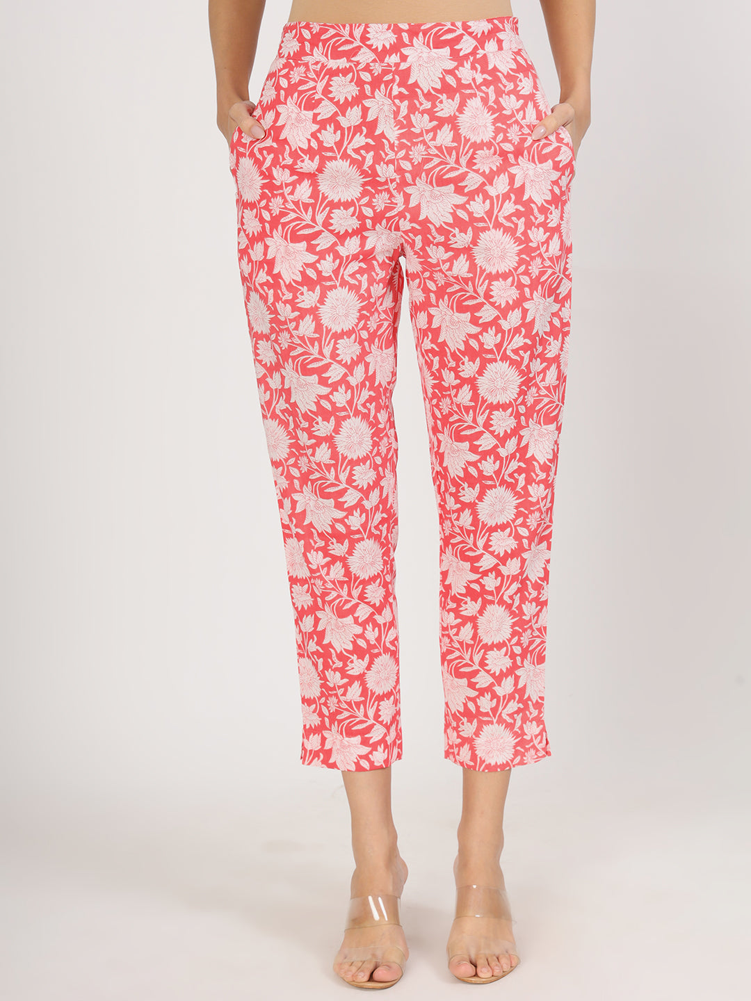 Women Pink Floral Printed Cotton Co Ord Set | LASVINI - Redefining Indian Fashion with Elegance