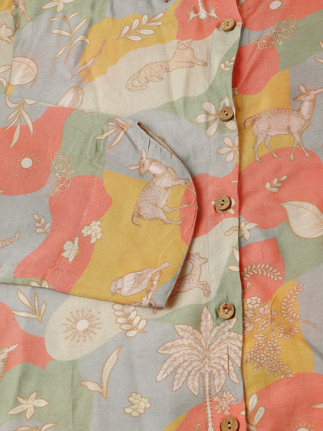 Multi Colour Quirky Print Muslin Co Ord Set | LASVINI - Redefining Indian Fashion with Elegance
