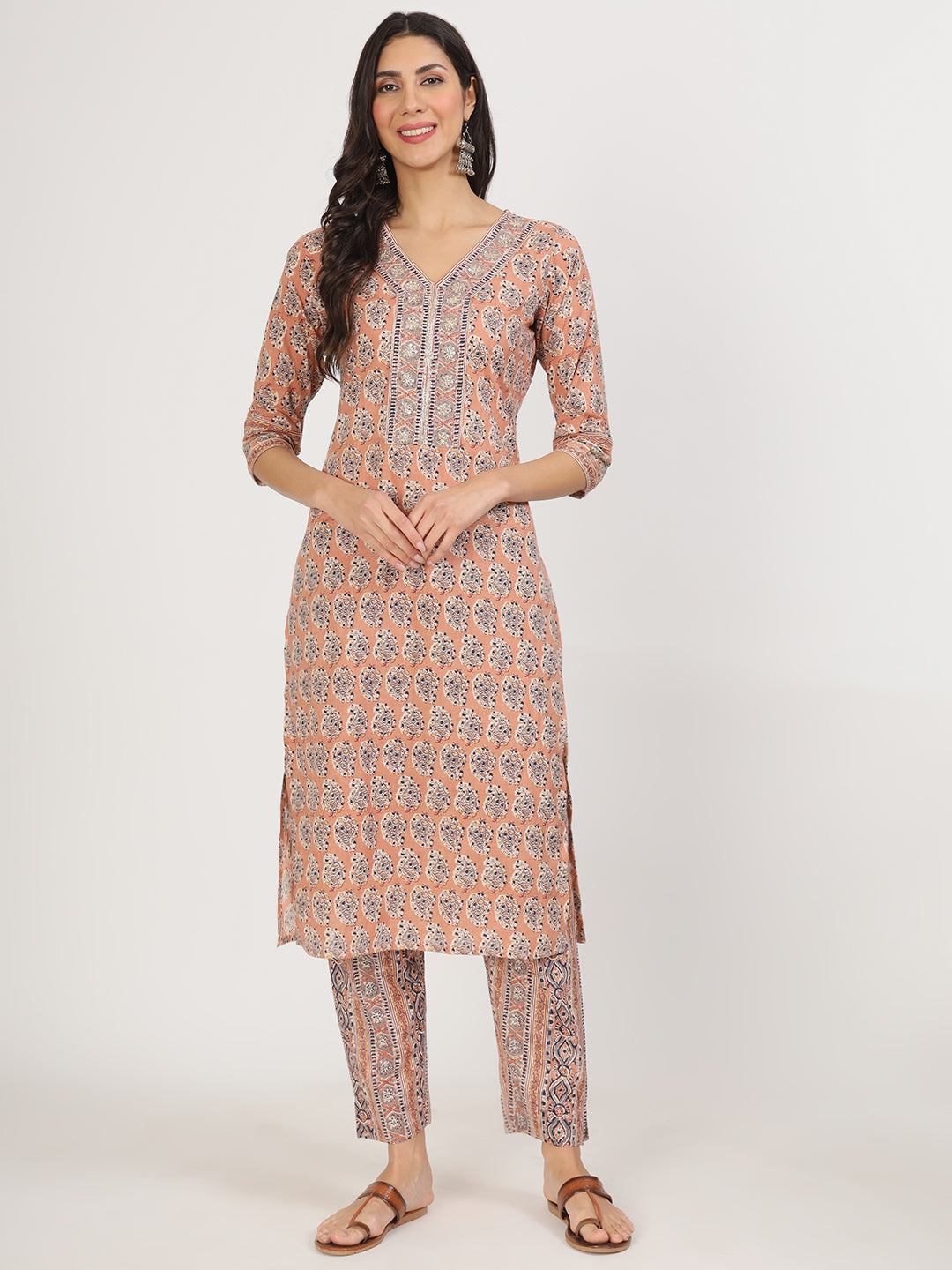 Maroon Embroidered Cotton Kurta Pants With Dupatta Set For Women | LASVINI - Redefining Indian Fashion with Elegance