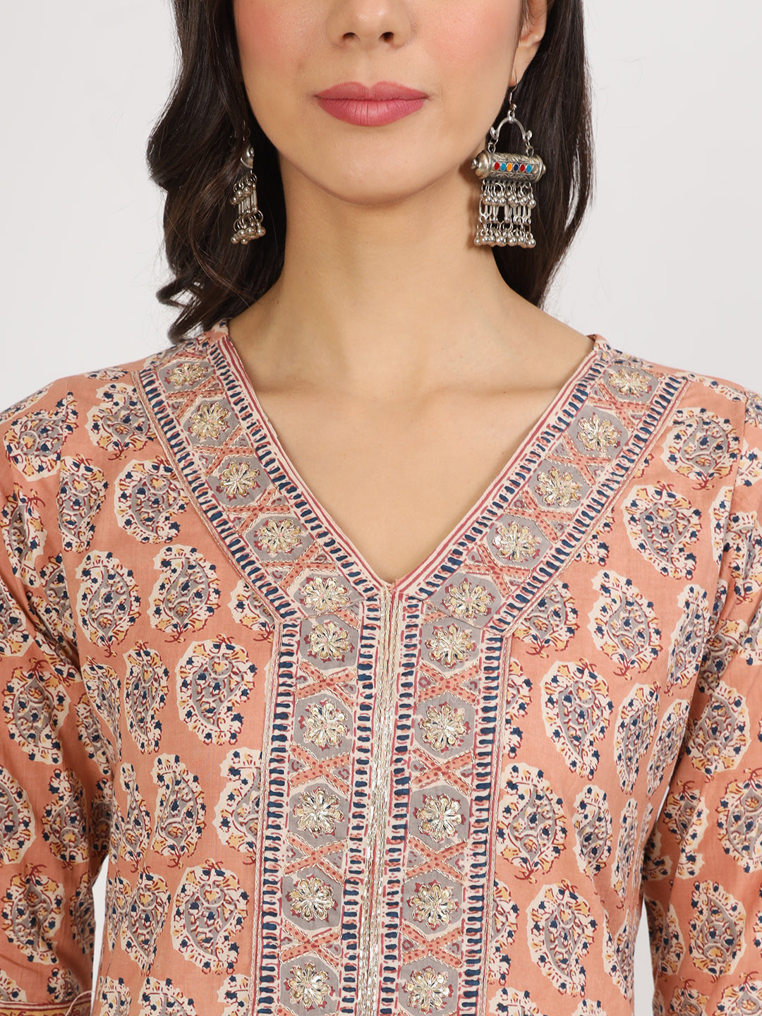 Maroon Embroidered Cotton Kurta Pants With Dupatta Set For Women | LASVINI - Redefining Indian Fashion with Elegance