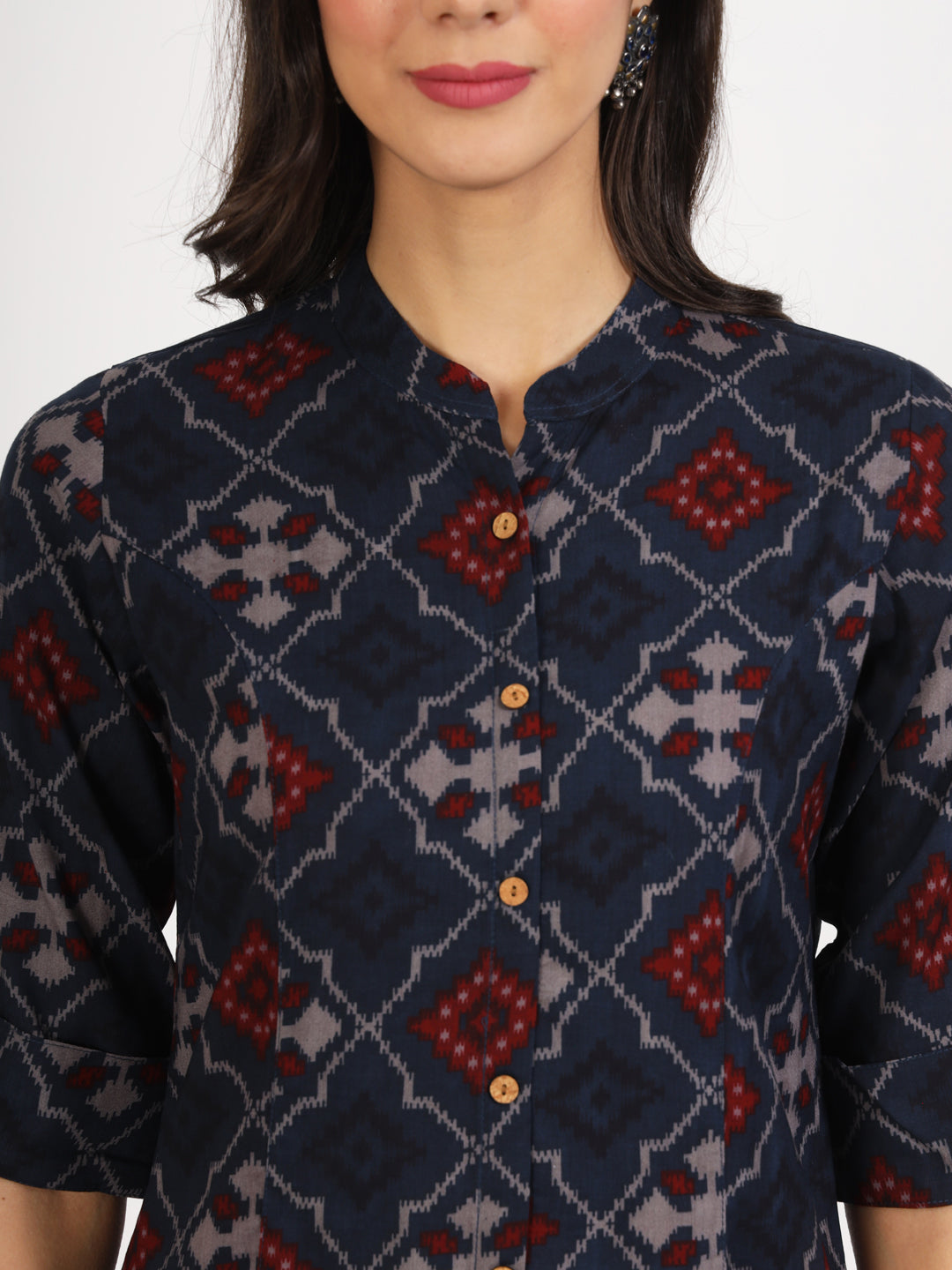 Women Blue Printed Rayon Top | LASVINI - Redefining Indian Fashion with Elegance