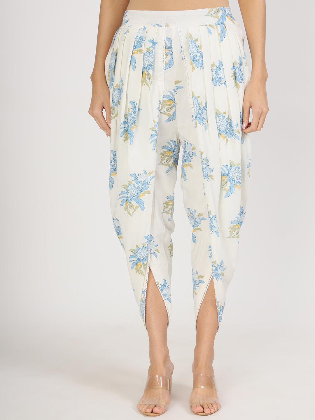 Offwhite Floral Print Rayon Co-Ord Set For Women | LASVINI - Redefining Indian Fashion with Elegance