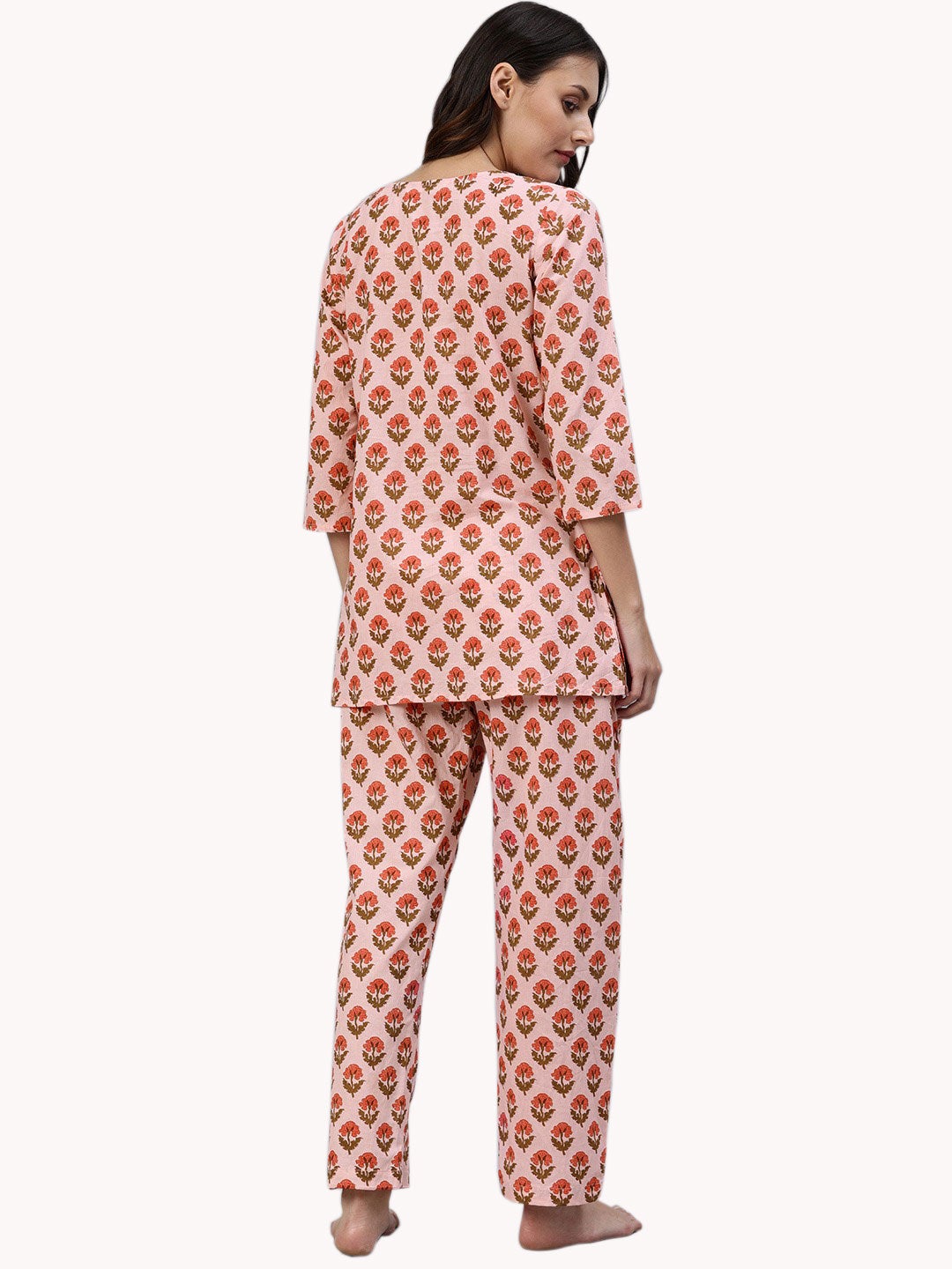 Women'S Pink Cotton Loungewear /Nightwear Set | LASVINI - Redefining Indian Fashion with Elegance