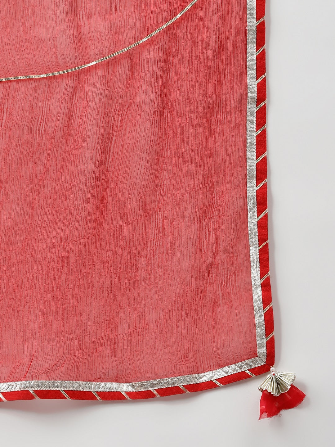 Women Pure Georgette Jaipuri Mothda Red Kurta Sharara Set With Dupatta | LASVINI - Redefining Indian Fashion with Elegance