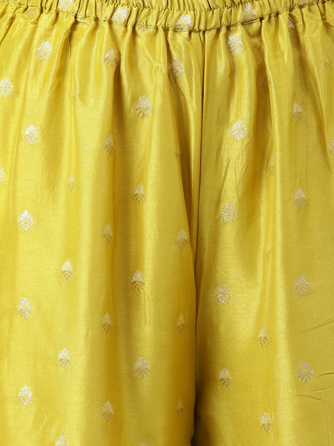 Women Lemon Yellow Pure Rassion Chenderi Kurta Sharara Set With Dupatta | LASVINI - Redefining Indian Fashion with Elegance