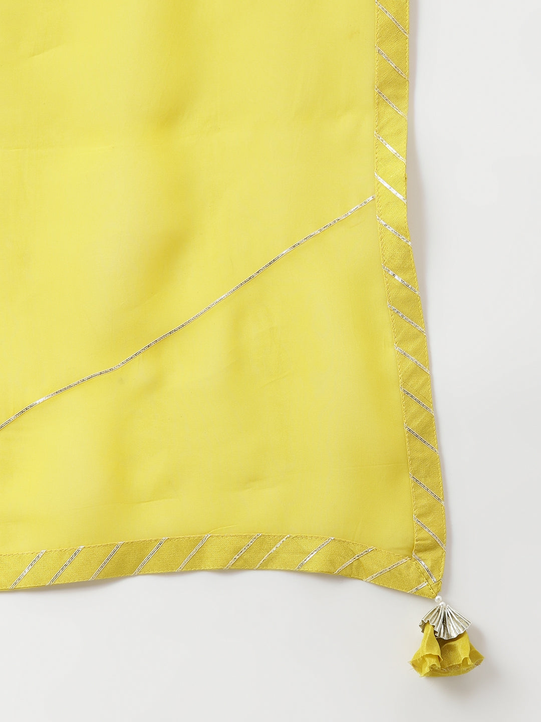 Women Lemon Yellow Pure Rassion Chenderi Kurta Sharara Set With Dupatta | LASVINI - Redefining Indian Fashion with Elegance