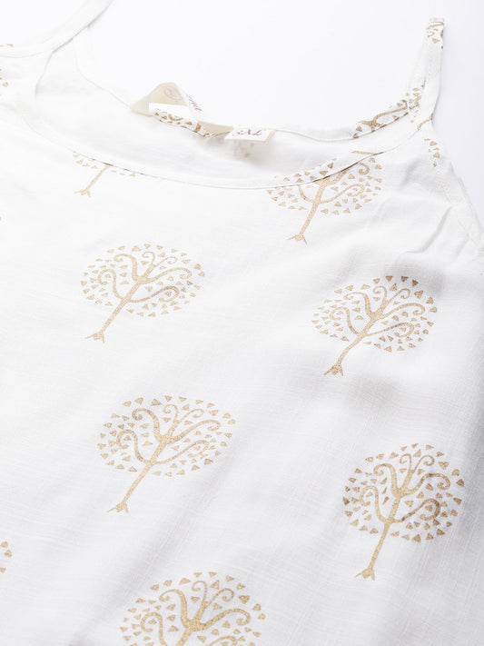 Women'S White Shoulder Strip Kurta Palazoo Set With Net Dupatta | LASVINI - Redefining Indian Fashion with Elegance