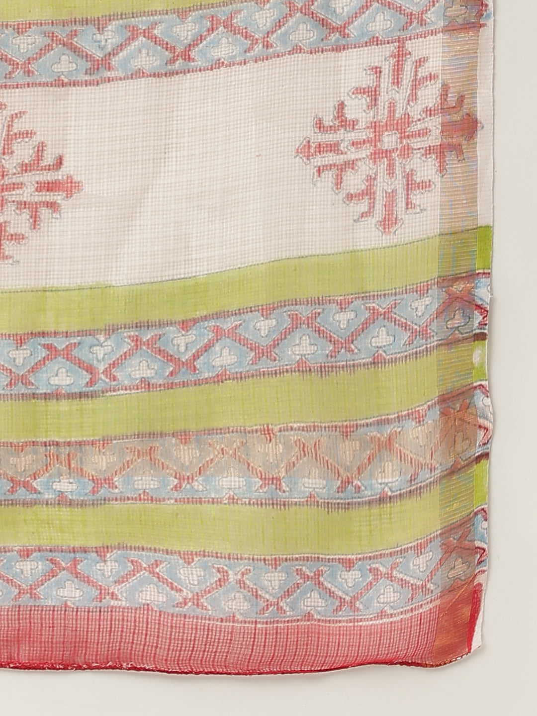 Maroon Hand Block Kota Doria Saree | LASVINI - Redefining Indian Fashion with Elegance