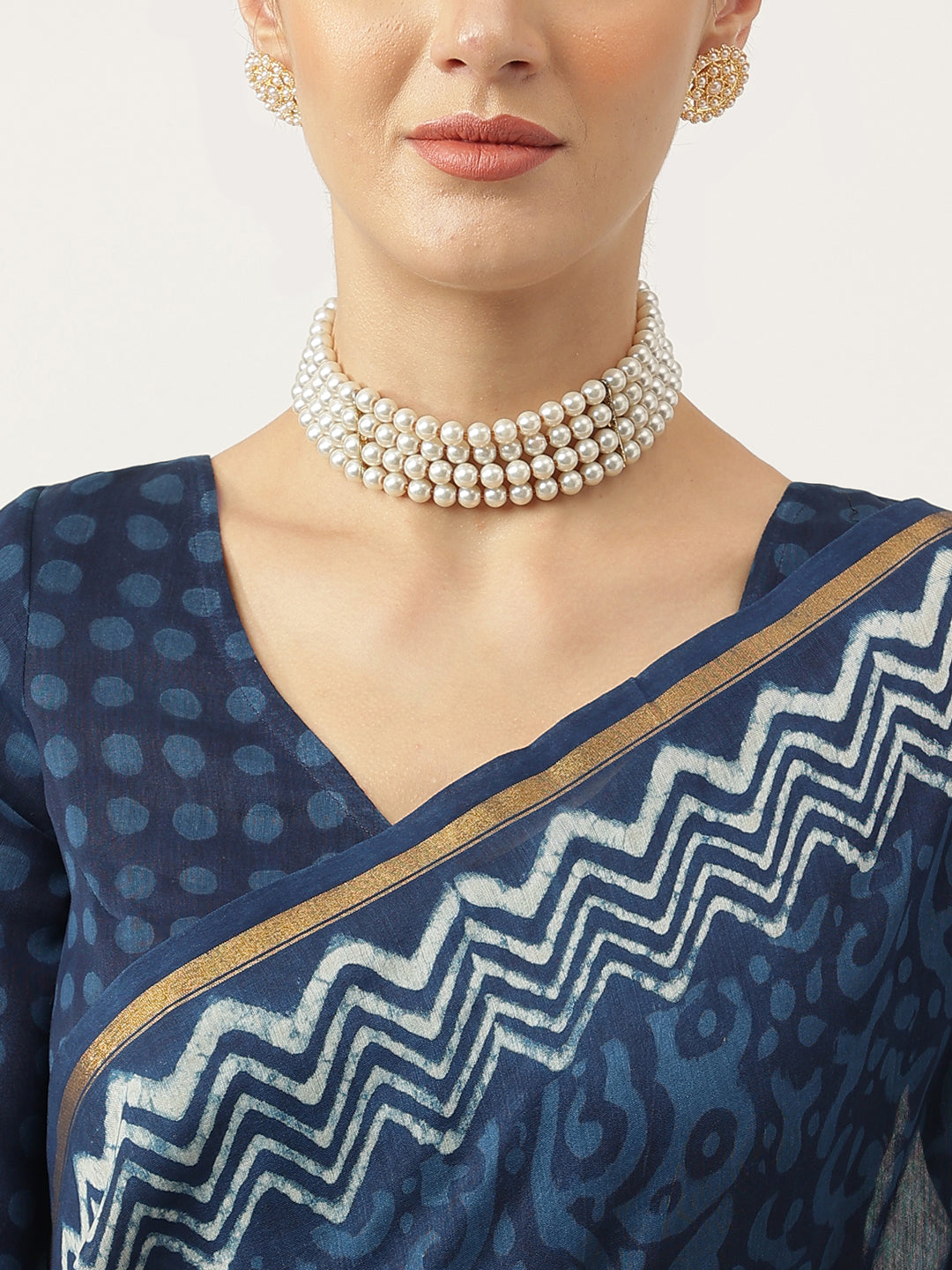 Indigo Blue Hand Block Chanderi Silk Saree | LASVINI - Redefining Indian Fashion with Elegance