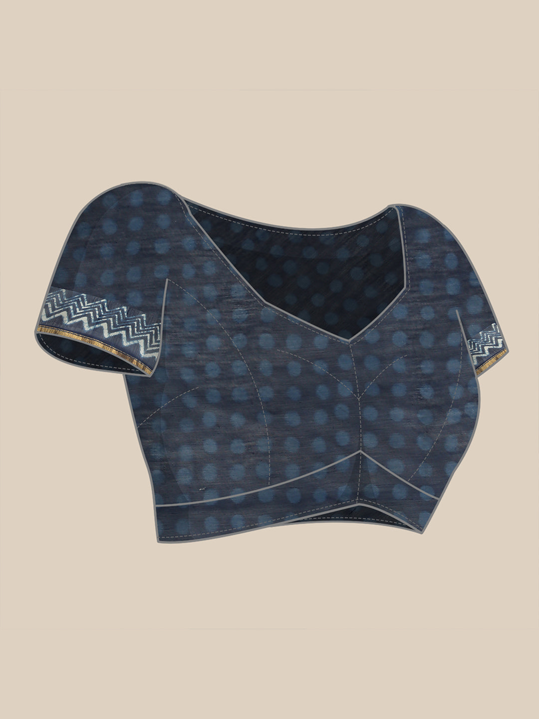 Indigo Blue Hand Block Chanderi Silk Saree | LASVINI - Redefining Indian Fashion with Elegance