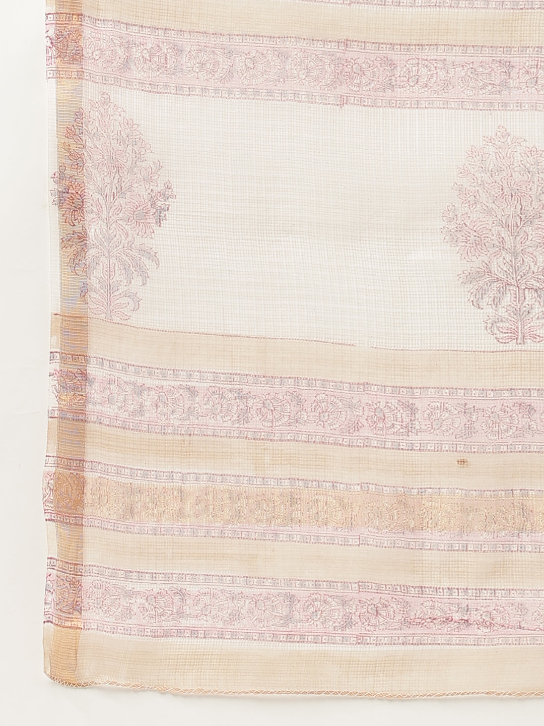 Pink Hand Block Cotton Kota Doria Saree | LASVINI - Redefining Indian Fashion with Elegance