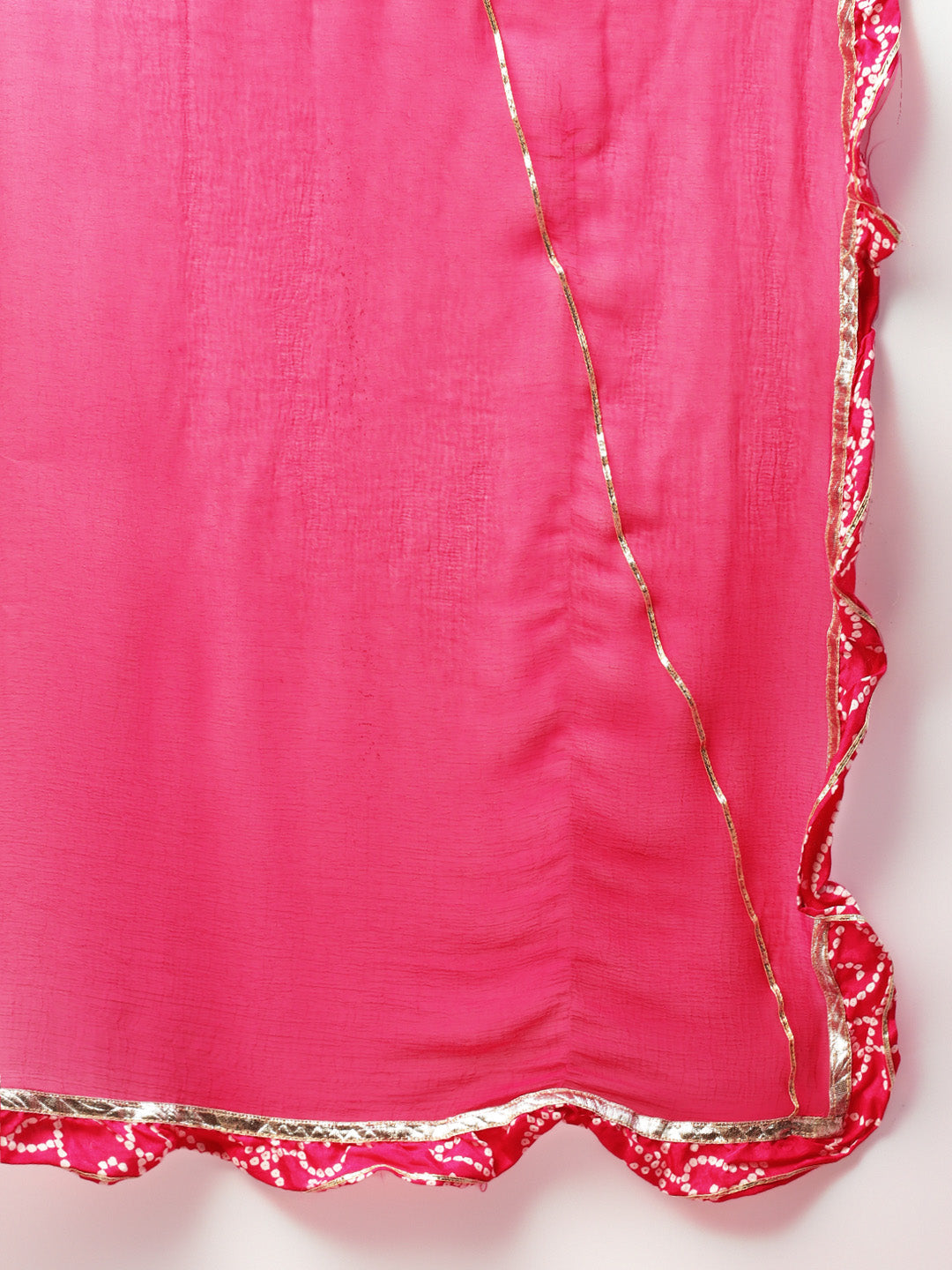 Women Pink Muslin Bandhani Printed Embroidary Peplum Kurta Sharara Set With Dupatta | LASVINI - Redefining Indian Fashion with Elegance