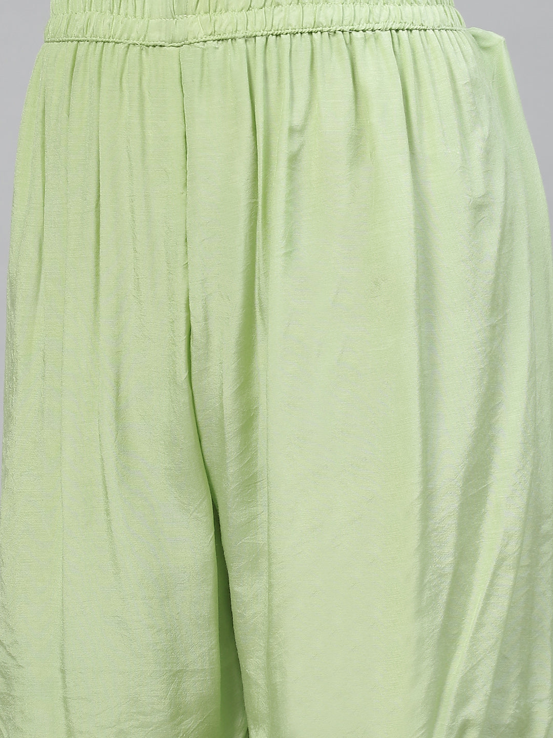 Women Green Pure Muslin Peplum Hand Embroidery Kurta Sharara With Chiffon Dupatta | LASVINI - Redefining Indian Fashion with Elegance