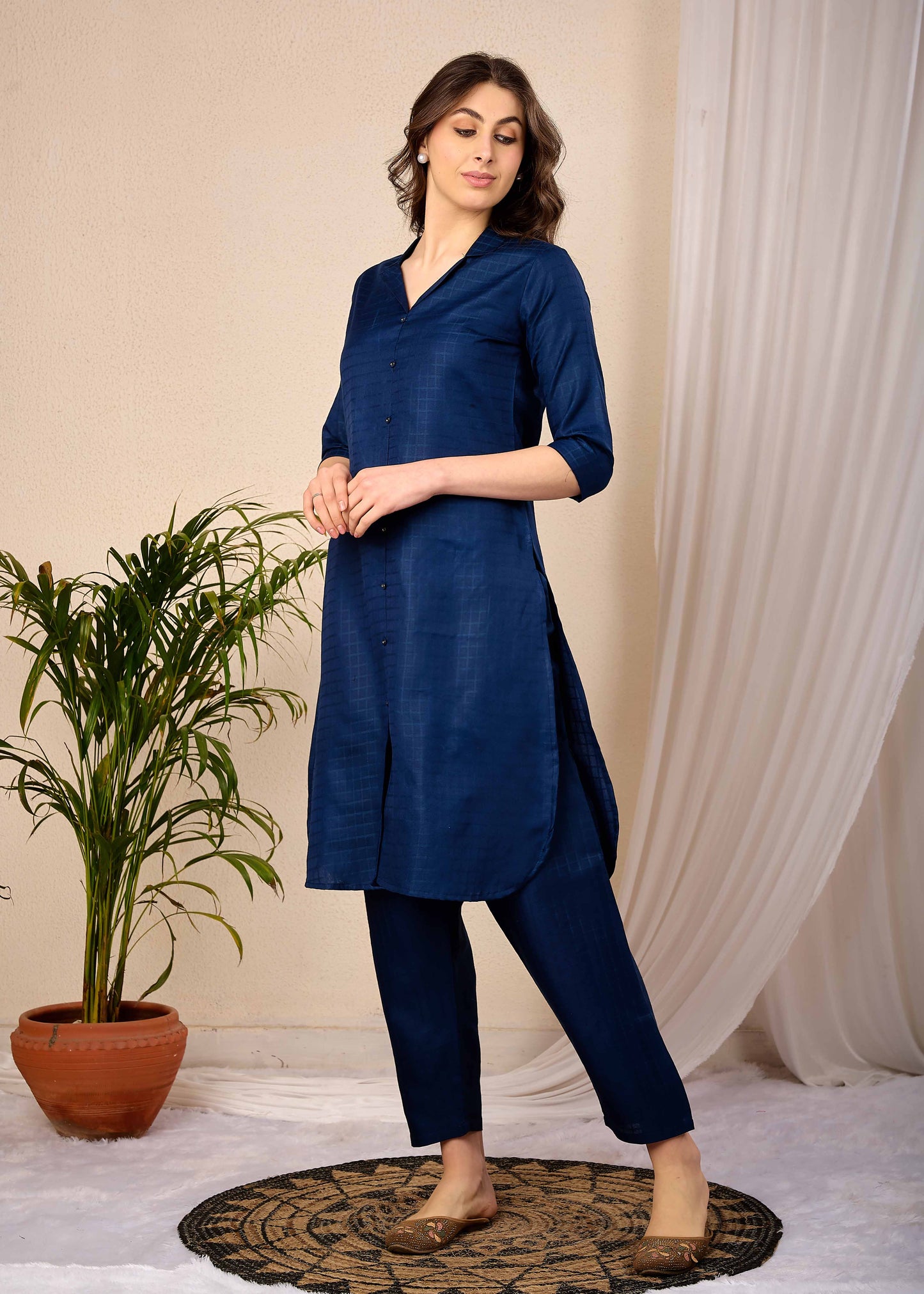Blue Casual Wear Co-Ord set for Women | LASVINI - Redefining Indian Fashion with Elegance