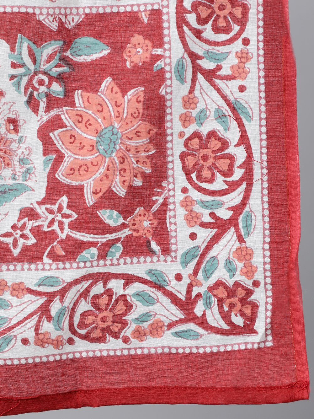 Women Red Floral Printed Kurta With Trouser & Dupatta | LASVINI - Redefining Indian Fashion with Elegance