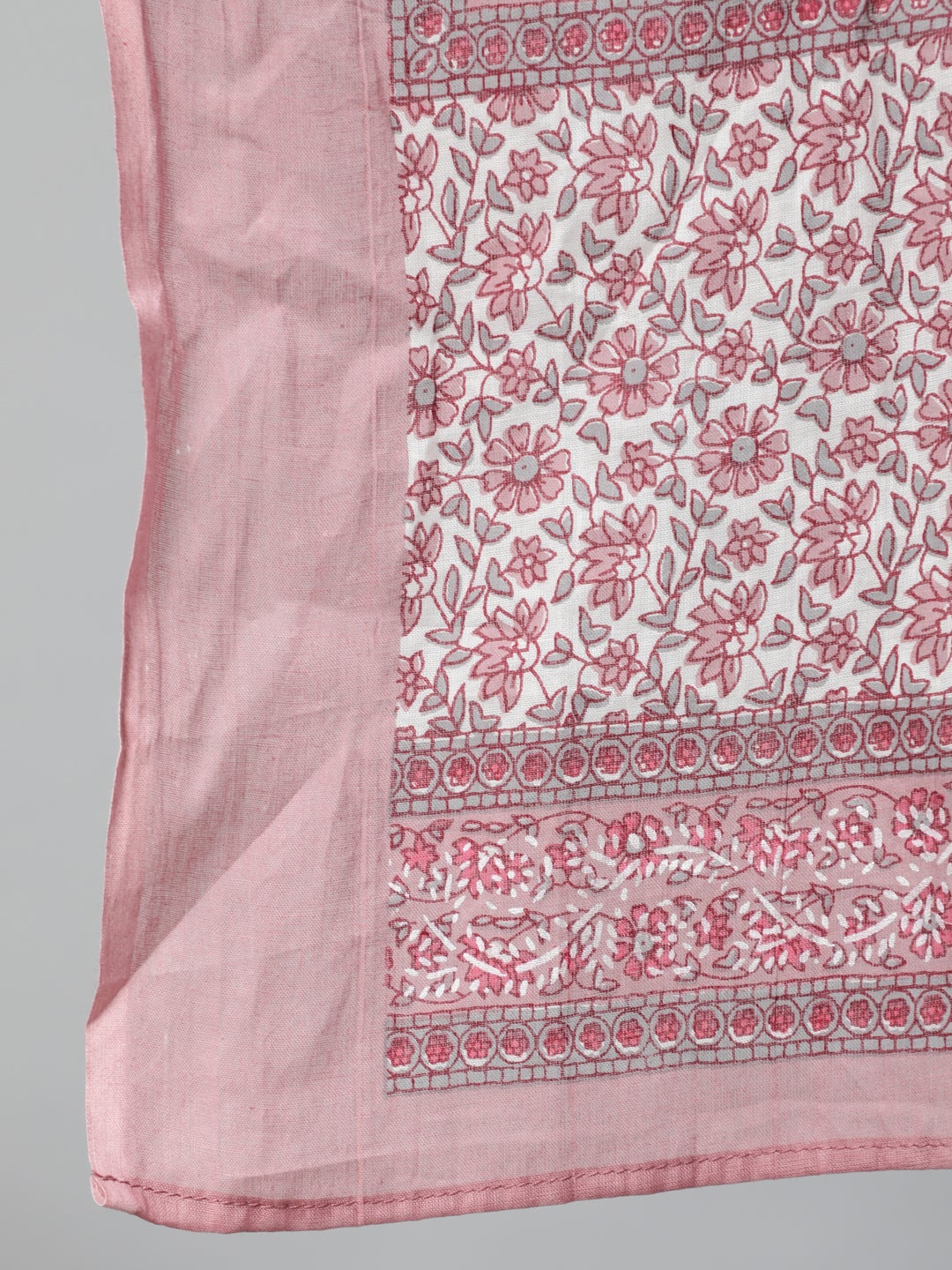 Women Pink Floral Printed Pure Cotton Kurta & Plazzos With Dupatta | LASVINI - Redefining Indian Fashion with Elegance