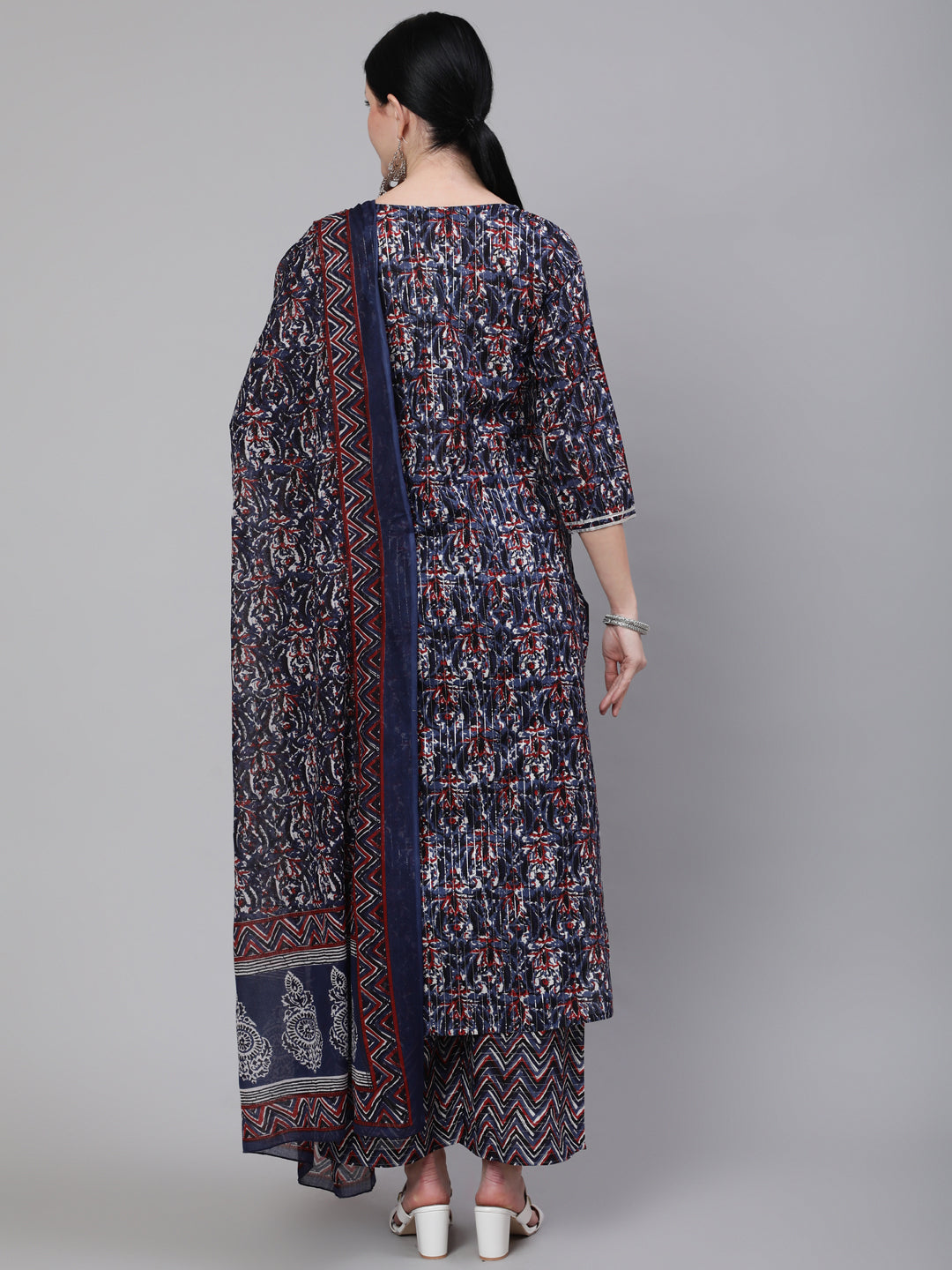 Women Multi Printed Straight Kurta With Palazzo & Dupatta | LASVINI - Redefining Indian Fashion with Elegance