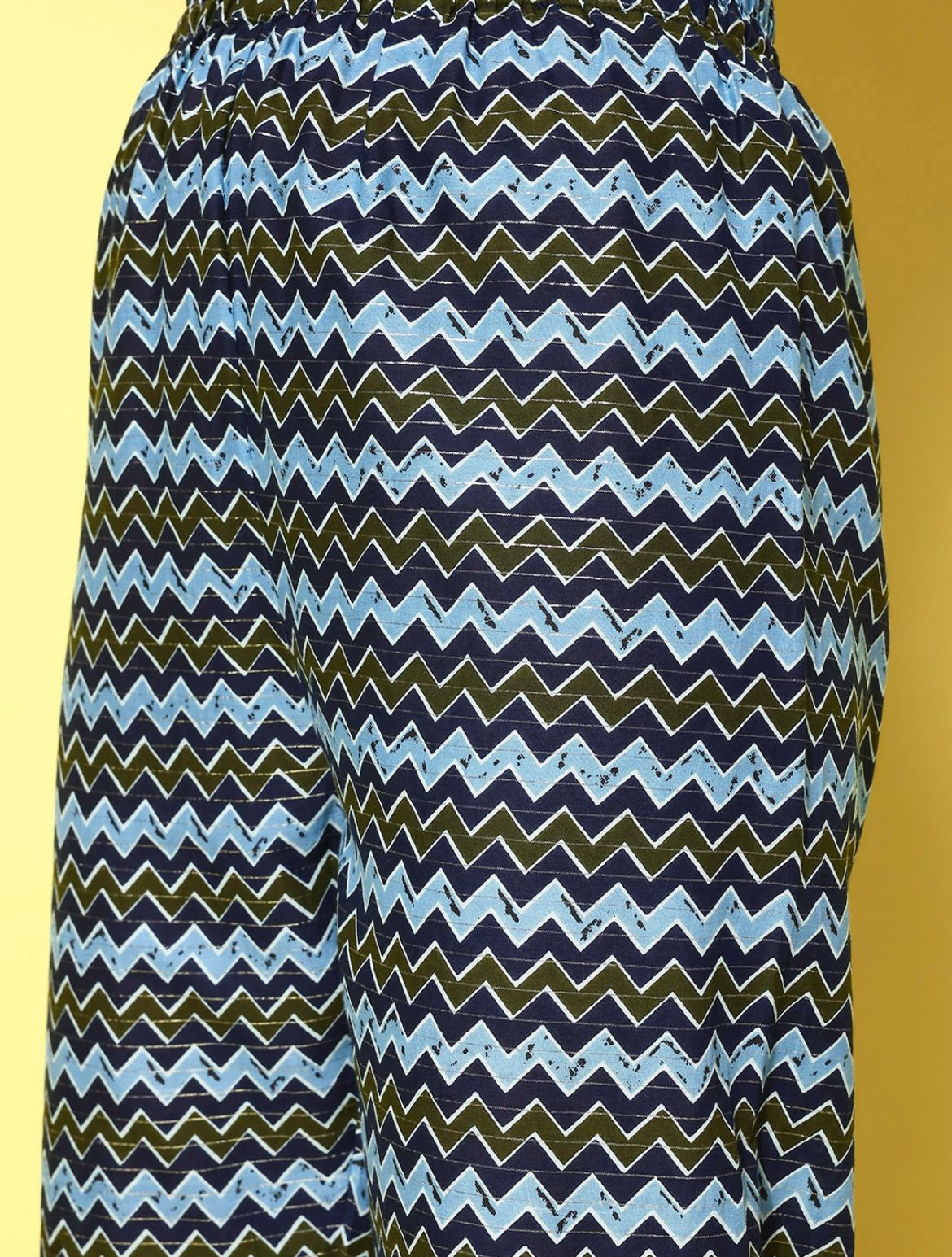 Women Indigo Blue Floral Printed Flared Kurta With Trouser And Dupatta | LASVINI - Redefining Indian Fashion with Elegance