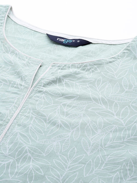 Women Green Printed Straight Kurta With Trouser | LASVINI - Redefining Indian Fashion with Elegance