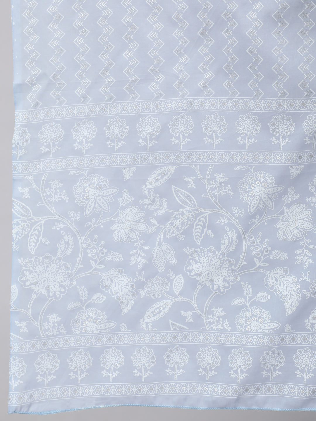 Women Blue Ethnic Printed Straight Kurta With Trouser And Dupatta | LASVINI - Redefining Indian Fashion with Elegance