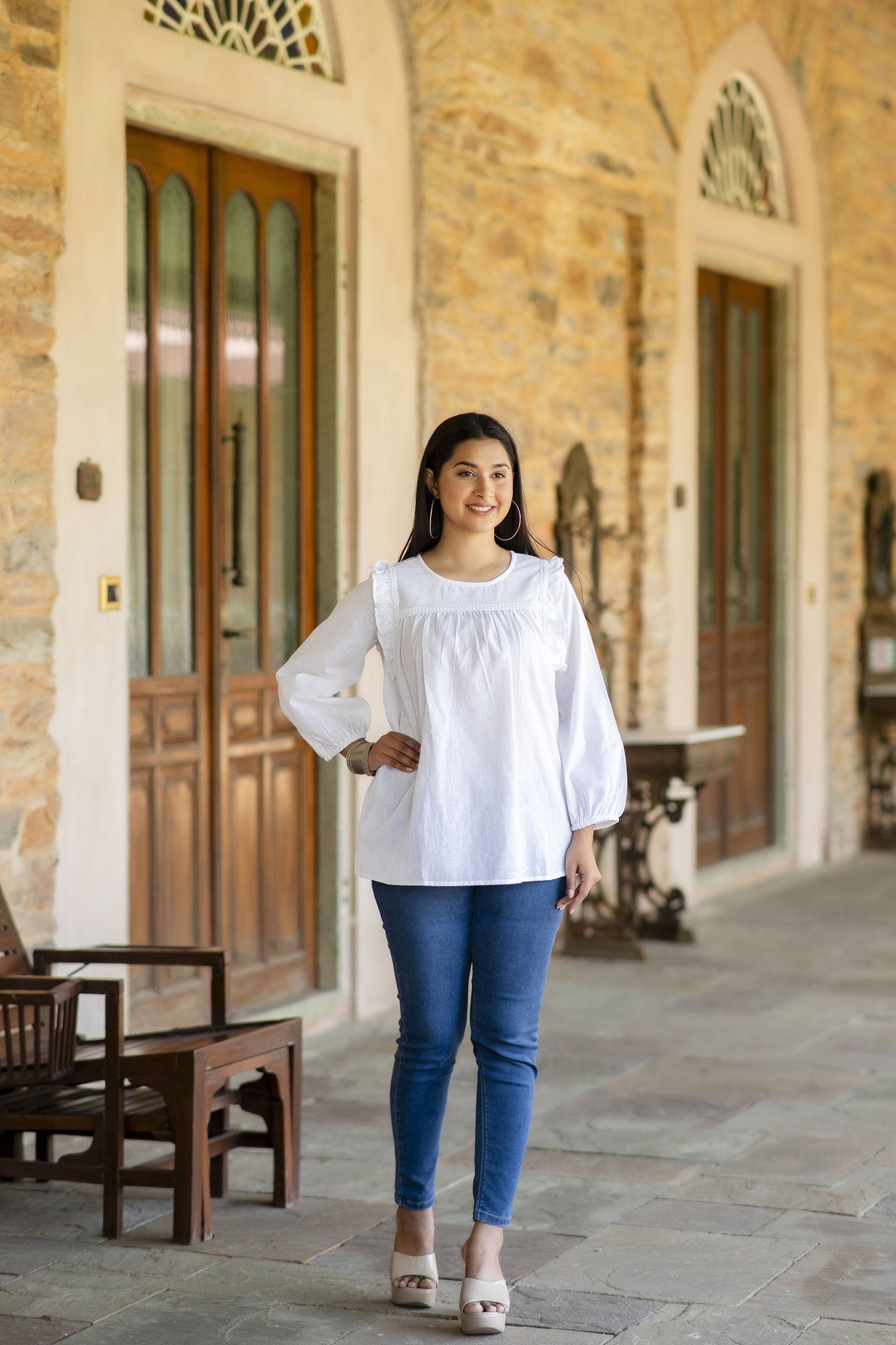 Women White Straight Tunic | LASVINI - Redefining Indian Fashion with Elegance