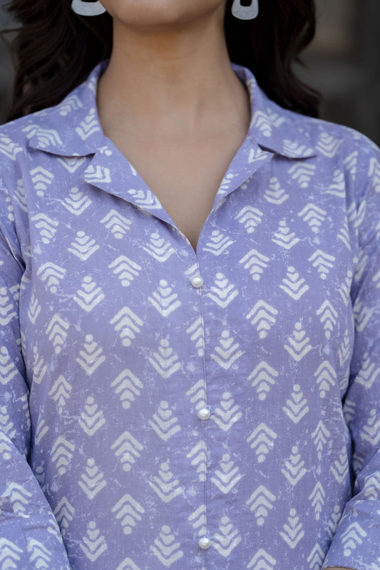 Women Purple Printed Straight Kurta And Trouser With Dupatta | LASVINI - Redefining Indian Fashion with Elegance