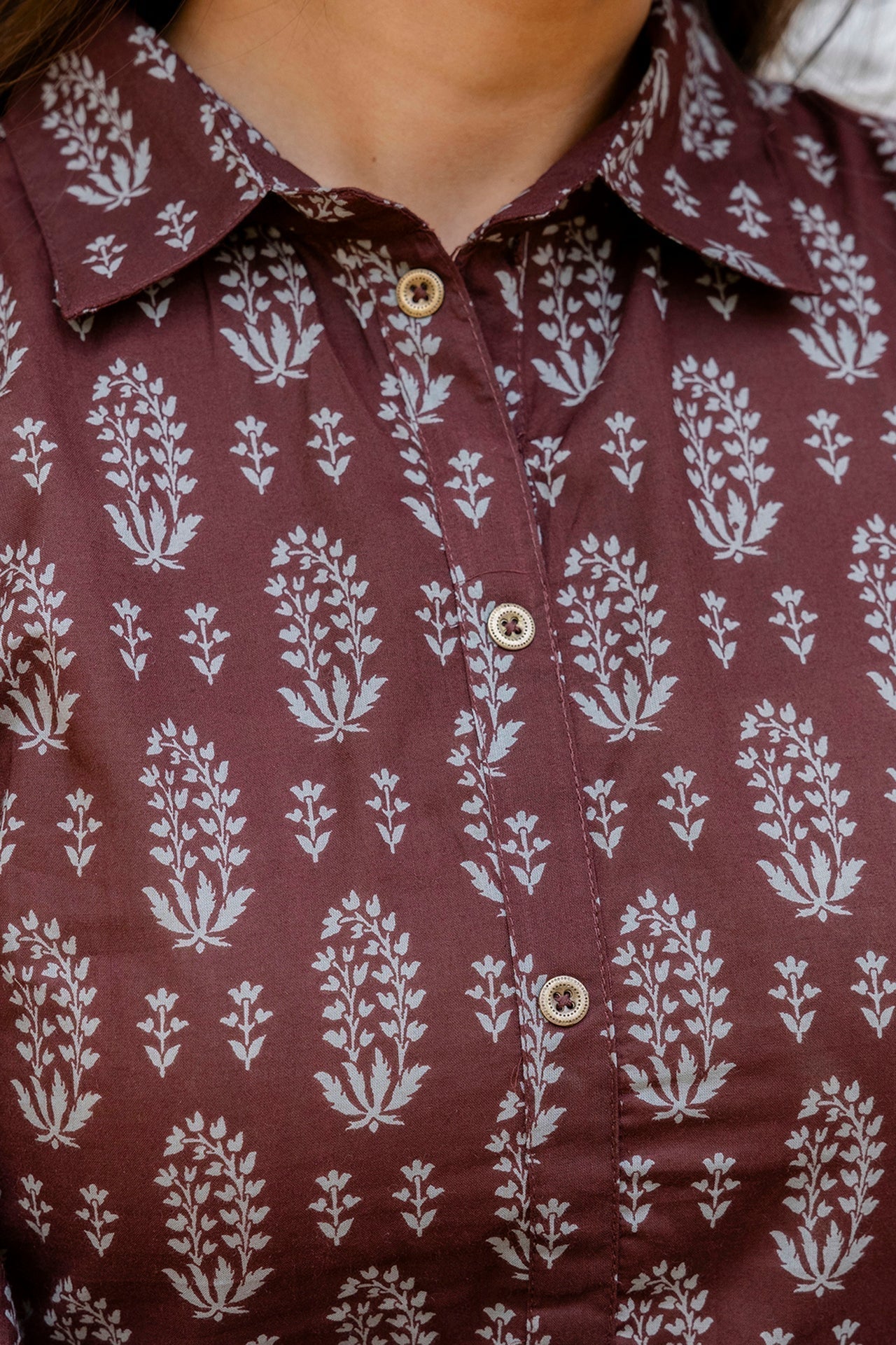 Women Brown Ethnic Printed Flared Dress | LASVINI - Redefining Indian Fashion with Elegance