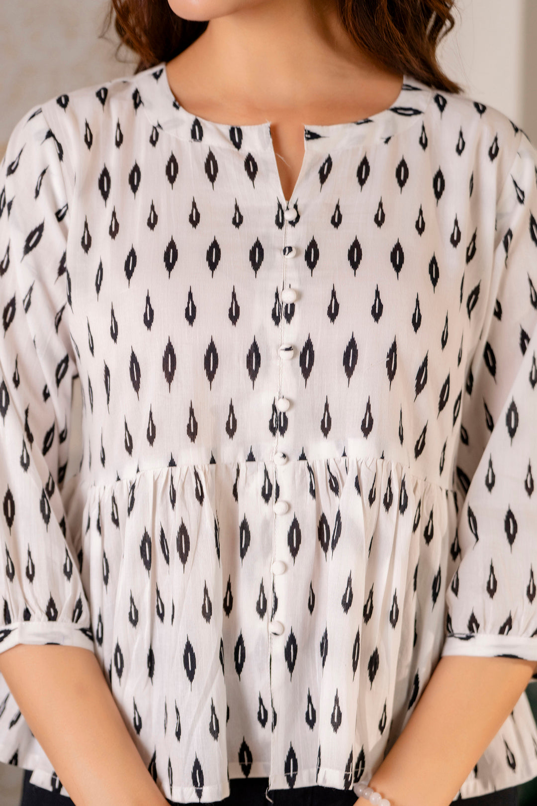 Women White Peplum Tunic | LASVINI - Redefining Indian Fashion with Elegance