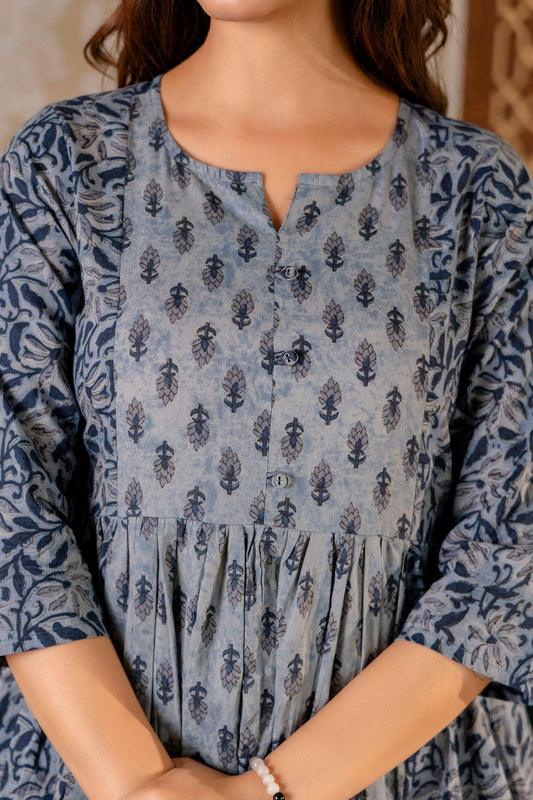 Women Grey Peplum Tunic | LASVINI - Redefining Indian Fashion with Elegance