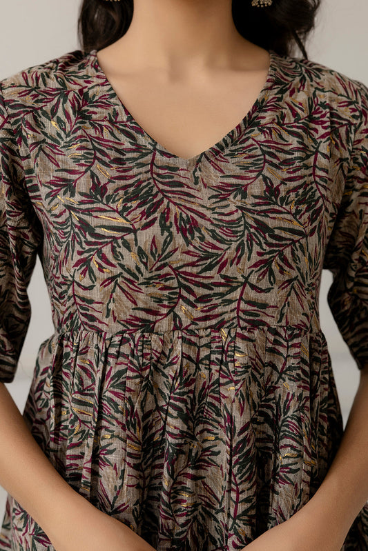 Women Multi Printed Peplum Tunic | LASVINI - Redefining Indian Fashion with Elegance