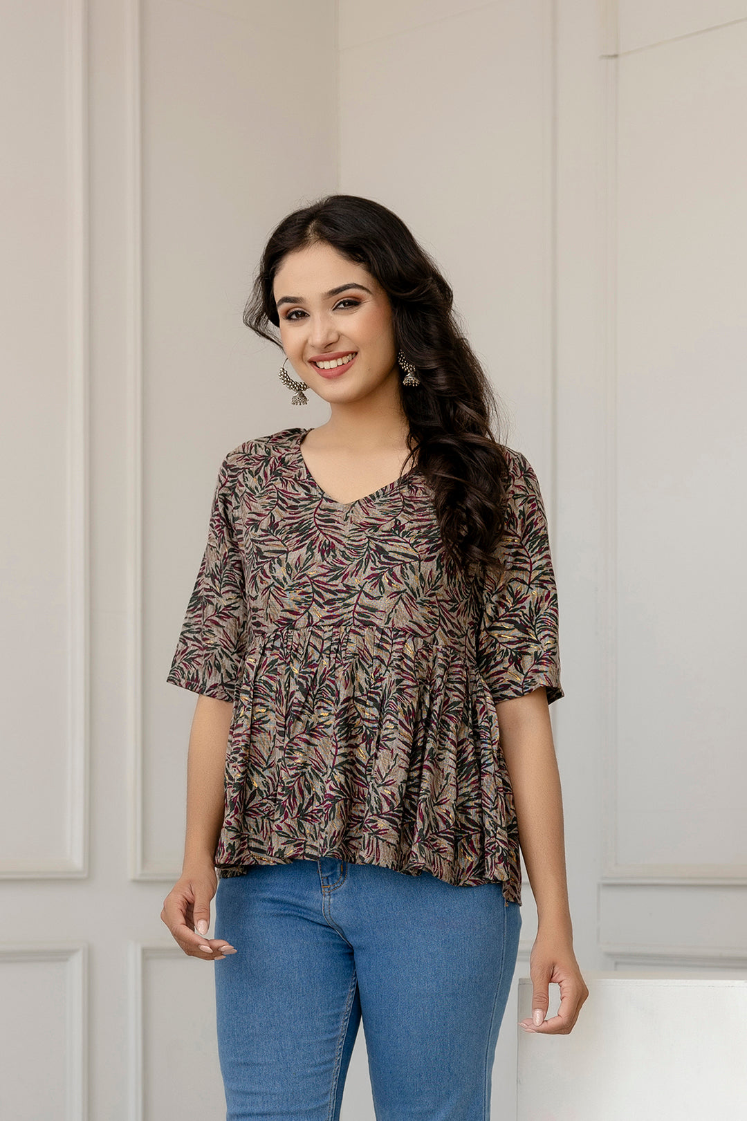 Women Multi Printed Peplum Tunic | LASVINI - Redefining Indian Fashion with Elegance