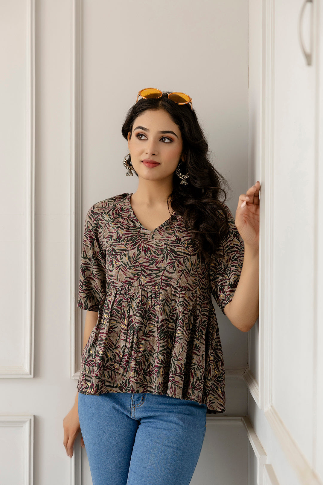 Women Multi Printed Peplum Tunic | LASVINI - Redefining Indian Fashion with Elegance