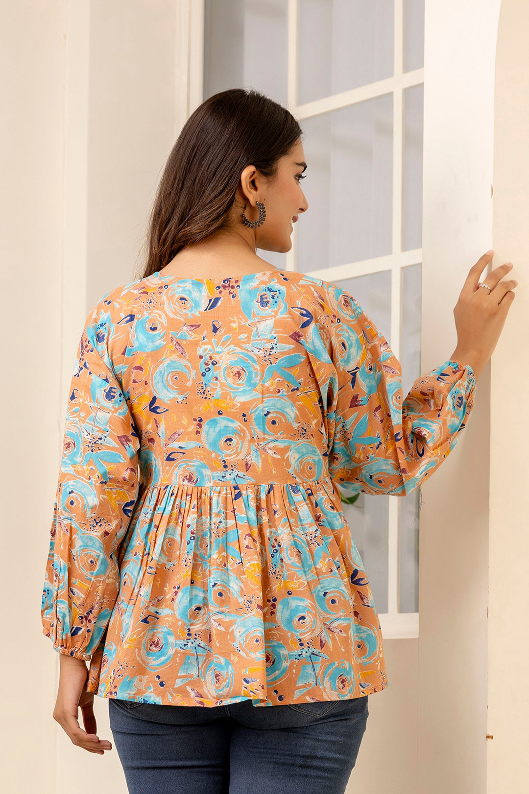 Women Multi Printed Peplum Tunic | LASVINI - Redefining Indian Fashion with Elegance