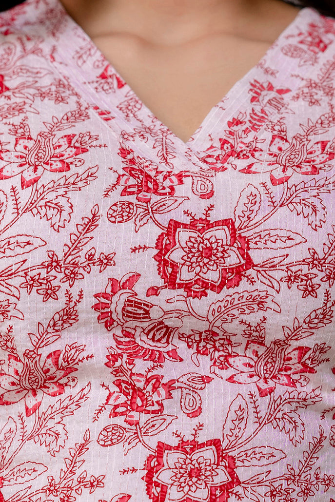Women Off White Color Printed Straight Kurta With Trouser | LASVINI - Redefining Indian Fashion with Elegance