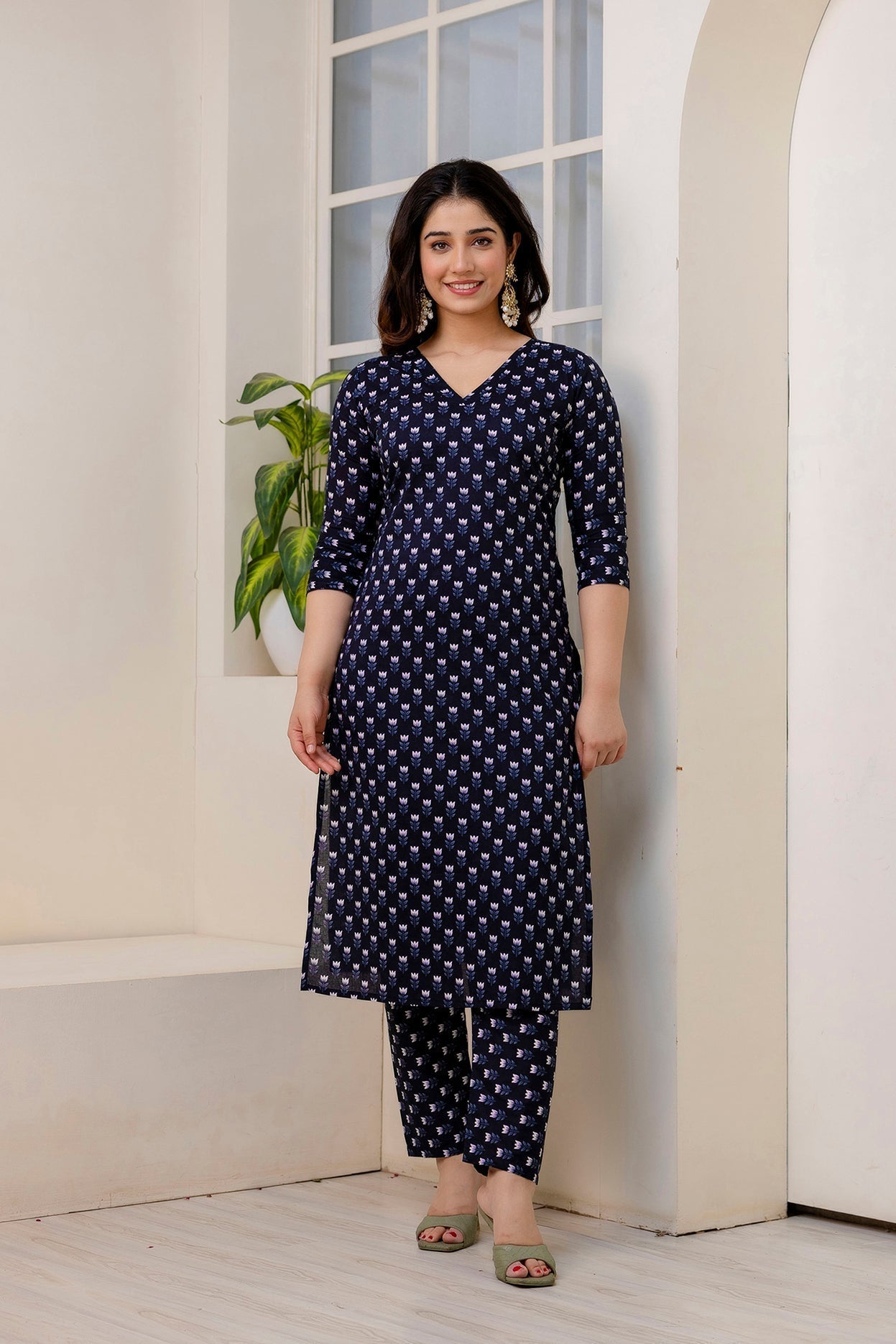 Women Black Ethnic Printed Kurta And Trouser With Dupatta | LASVINI - Redefining Indian Fashion with Elegance