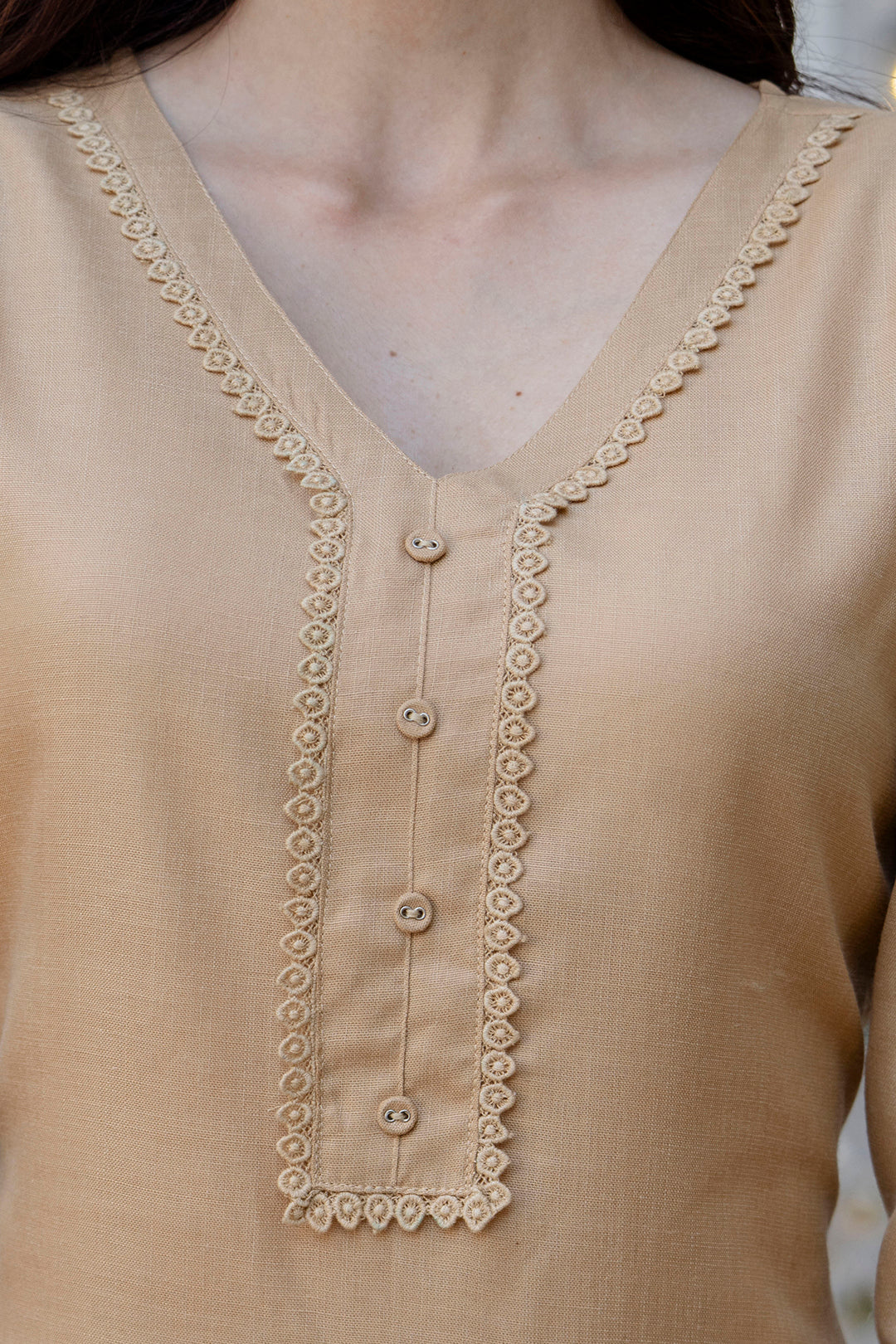 Beige Straight Kurta Set With Printed Dupatta for Women | LASVINI - Redefining Indian Fashion with Elegance