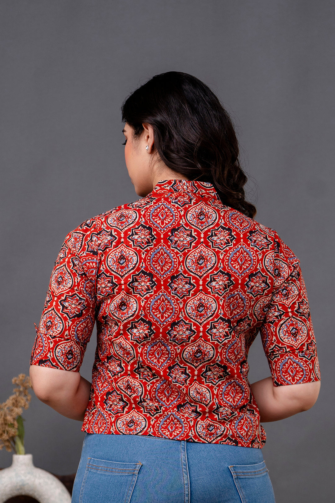 Women Maroon Printed Straight Tunic | LASVINI - Redefining Indian Fashion with Elegance