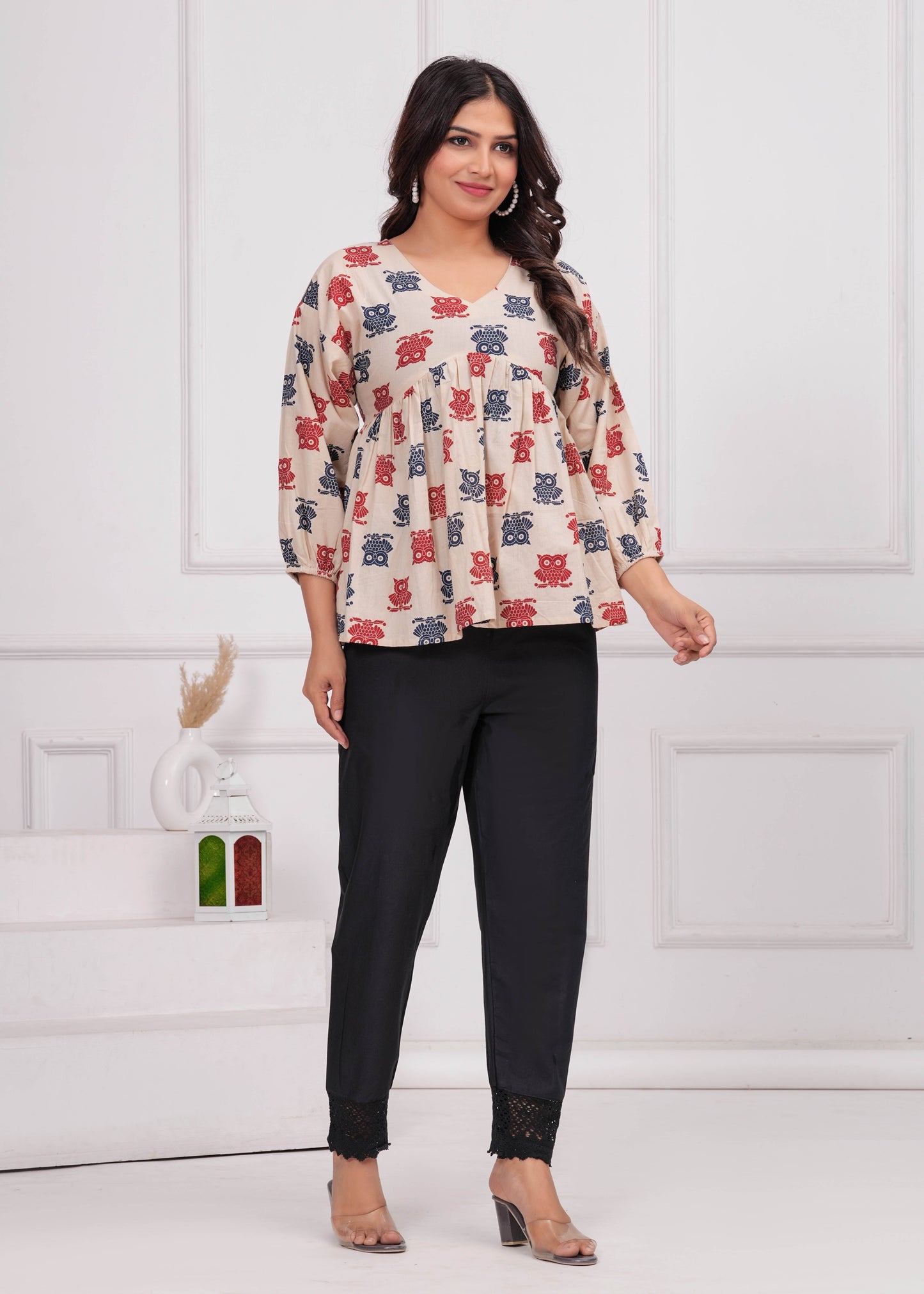 Women Black Solid Palazzo with Lace Detailing | LASVINI - Redefining Indian Fashion with Elegance