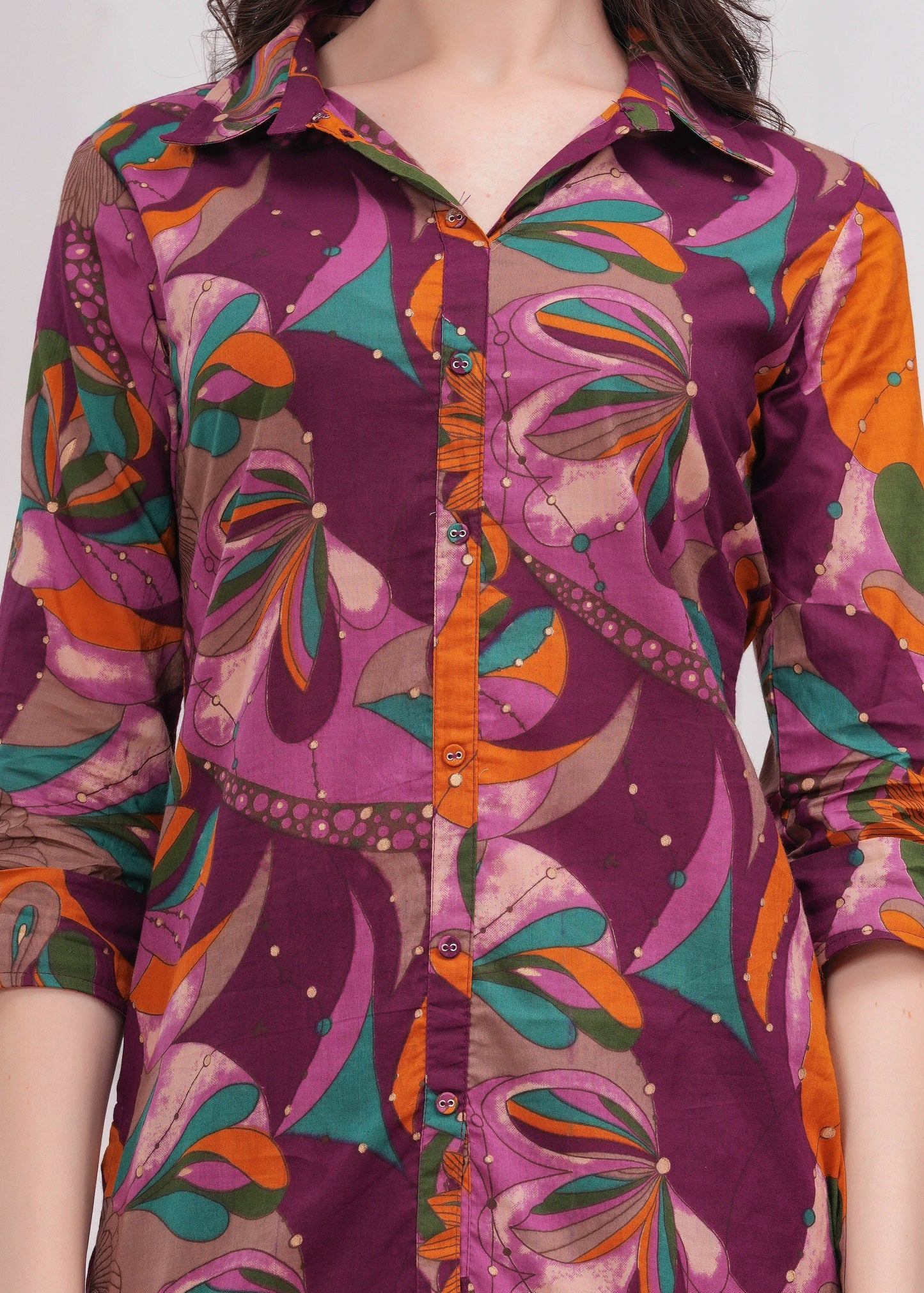 Purple Printed Co-Ord set for Women | LASVINI - Redefining Indian Fashion with Elegance
