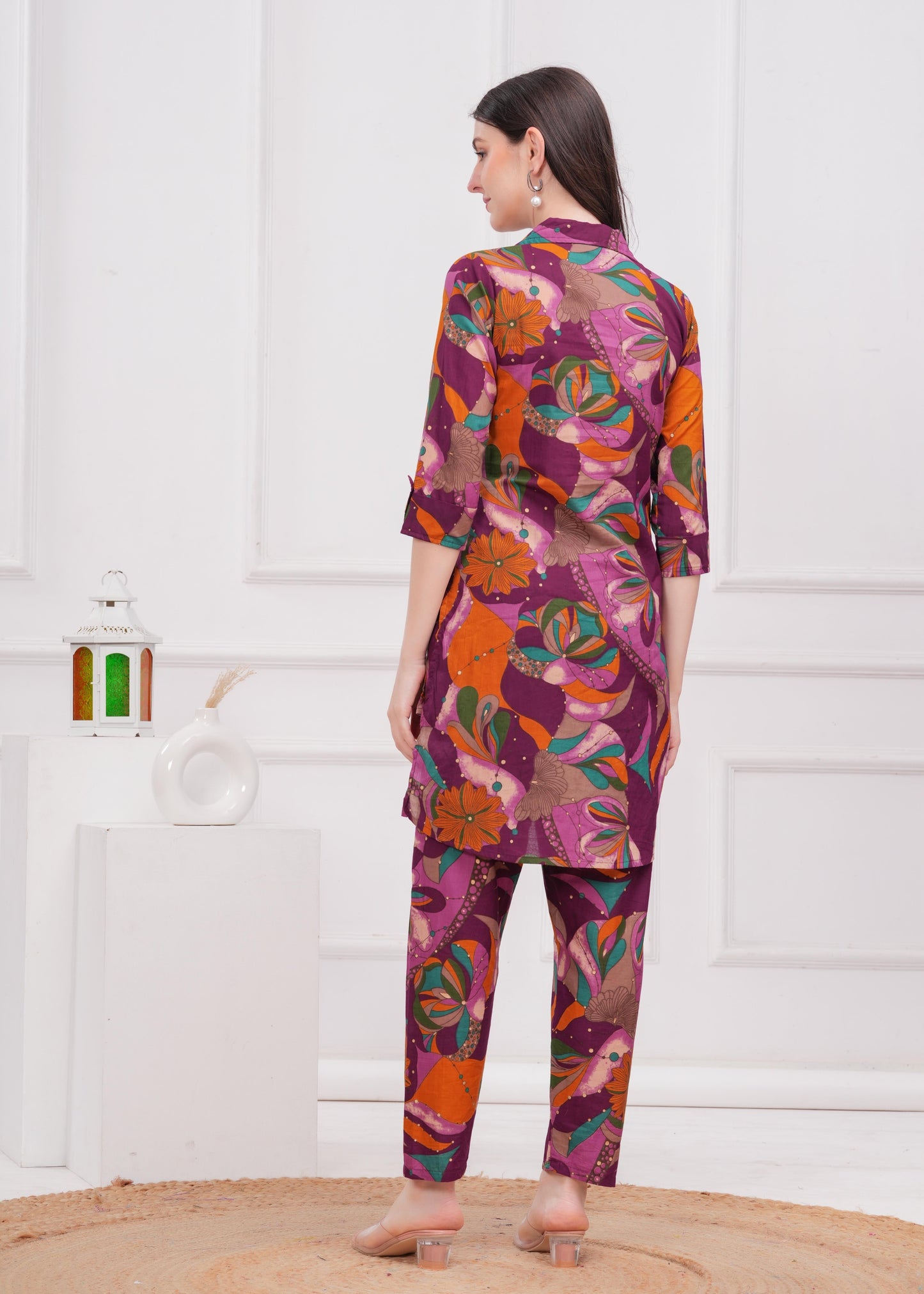 Purple Printed Co-Ord set for Women | LASVINI - Redefining Indian Fashion with Elegance