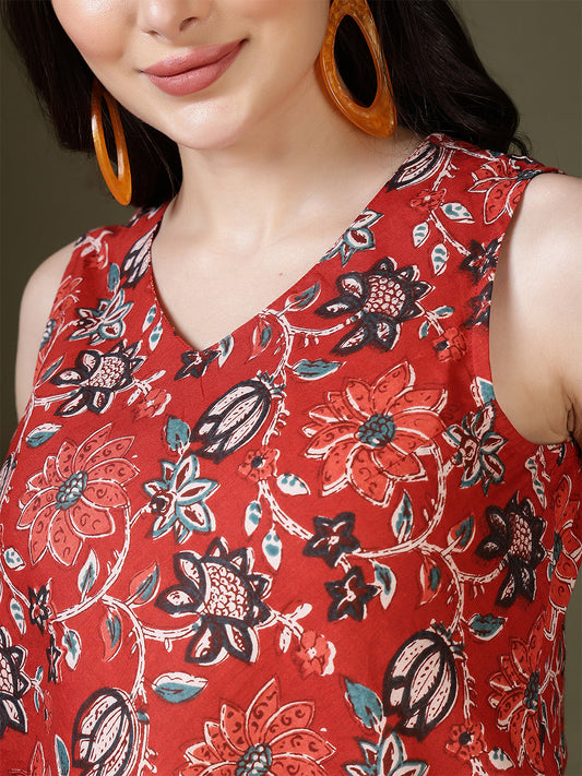 Floral Printed Peplum Tunic | LASVINI - Redefining Indian Fashion with Elegance