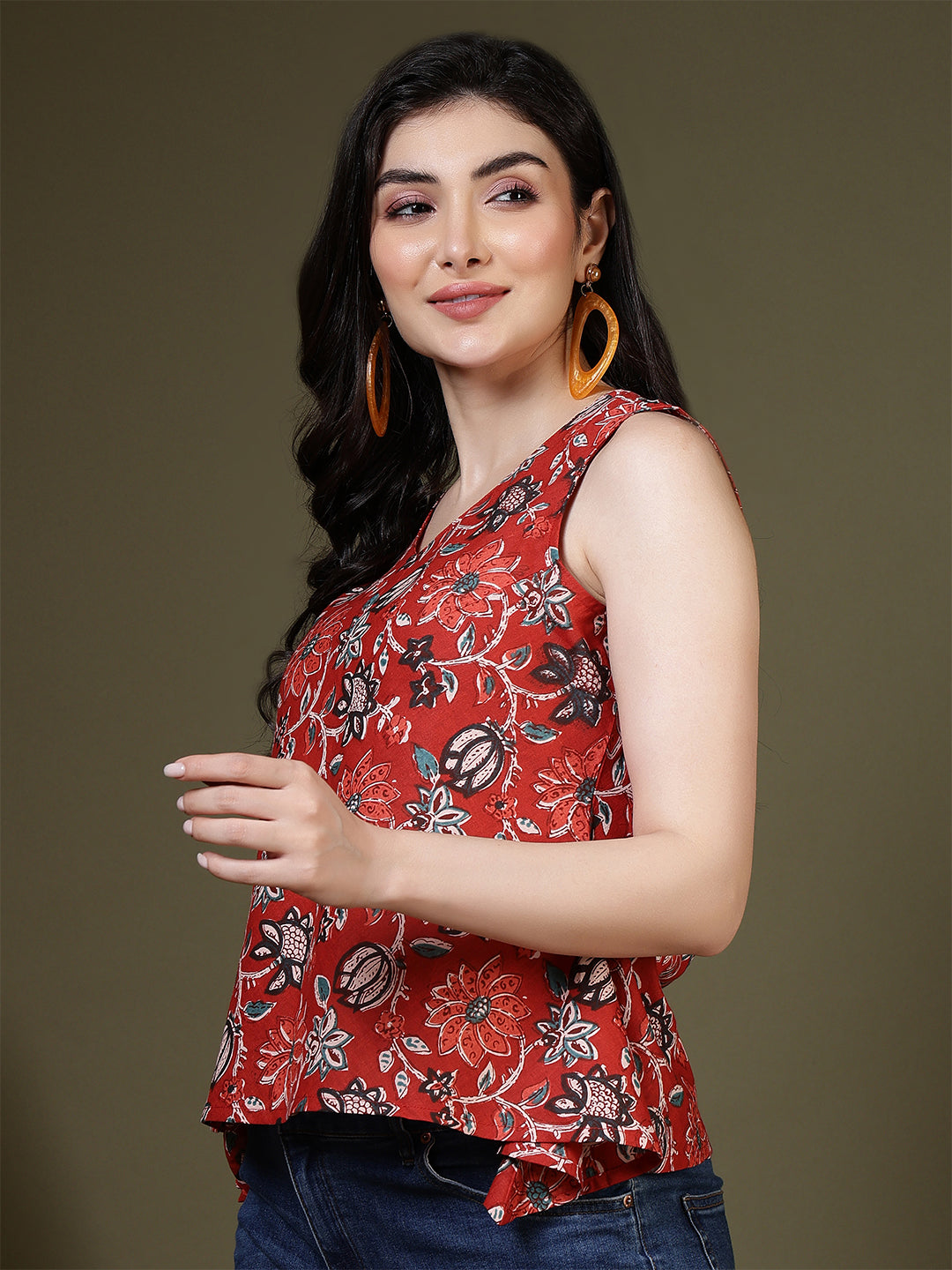 Floral Printed Peplum Tunic | LASVINI - Redefining Indian Fashion with Elegance