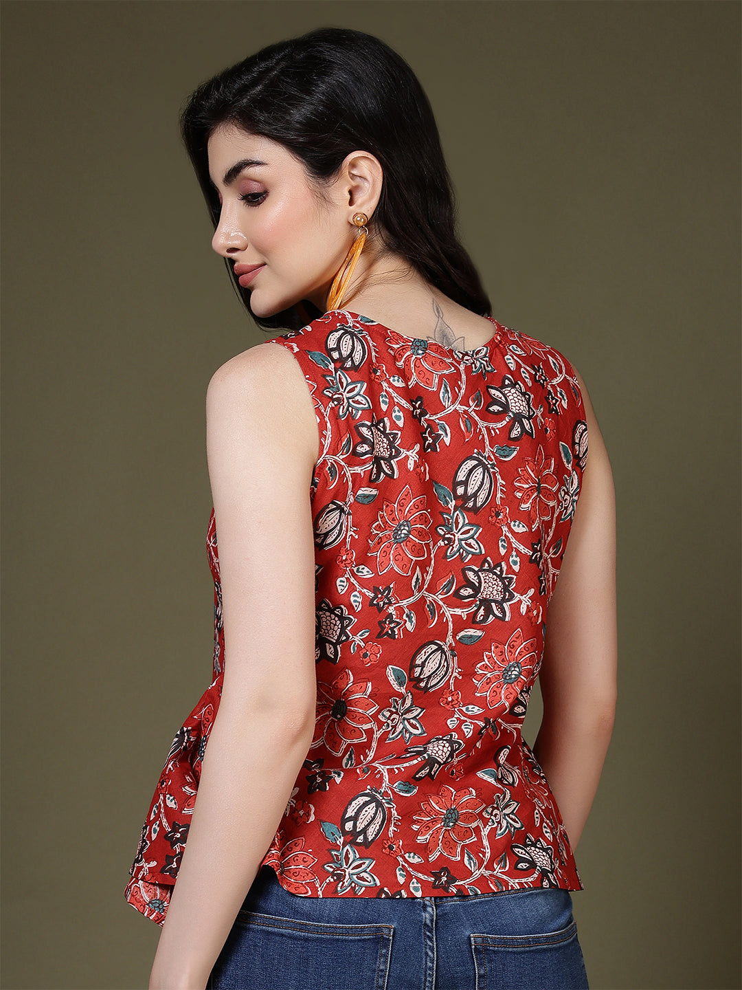 Floral Printed Peplum Tunic | LASVINI - Redefining Indian Fashion with Elegance