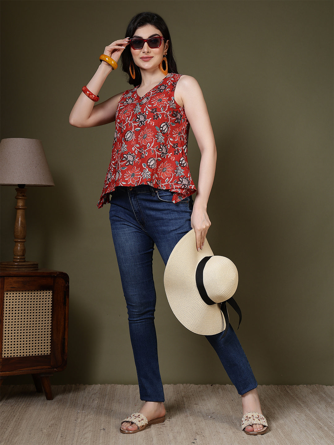 Floral Printed Peplum Tunic | LASVINI - Redefining Indian Fashion with Elegance
